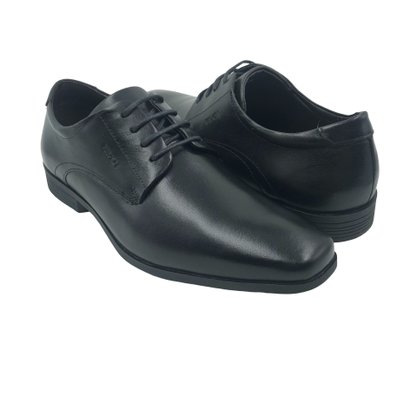 Sapato Ferracini Social Couro Cadarço Preto 4465