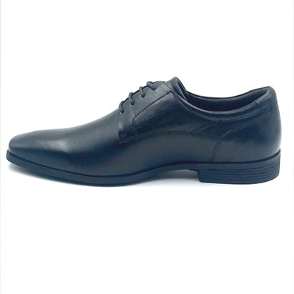 Sapato Ferracini Social Couro Preto Cadarço 4463