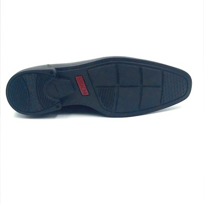 Sapato Ferracini Social Couro Preto Cadarço 4463