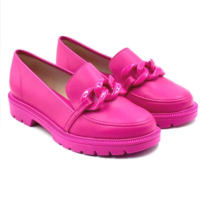 Sapato Mocassim Beira Rio Tratorado Pink 4283105