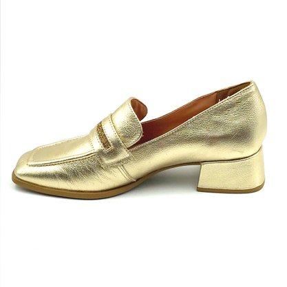 Sapato Mocassim Bottero Couro Dourado 354202