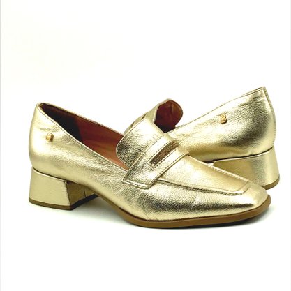 Sapato Mocassim Bottero Couro Dourado 354202