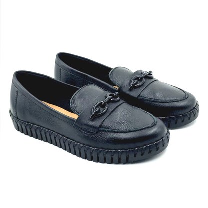 Sapato Mocassim Bottero Couro Preto 354302