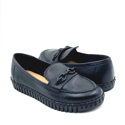 Sapato Mocassim Bottero Couro Preto 354302