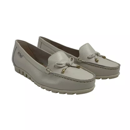 Sapato Mocassim Feminino Bottero em Couro Off White 354001
