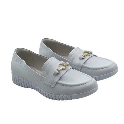 Sapato Mocassim Comfortflex Couro Branco 2376402