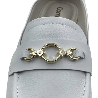 Sapato Mocassim Comfortflex Couro Branco 2376402