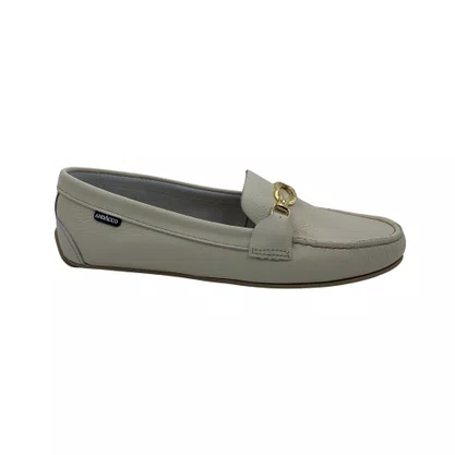 Sapato Mocassim Feminino Couro Andacco Off White 3697