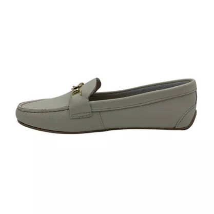 Sapato Mocassim Feminino Couro Andacco Off White 3697