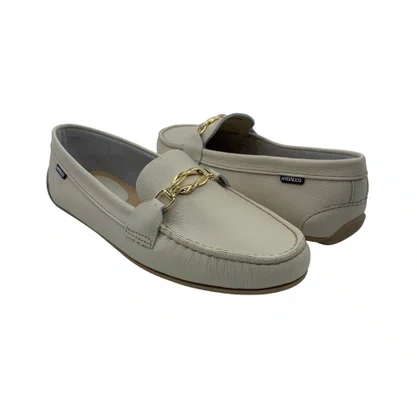 Sapato Mocassim Feminino Couro Andacco Off White 3697