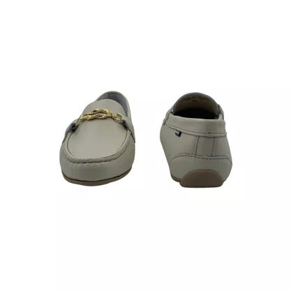 Sapato Mocassim Feminino Couro Andacco Off White 3697