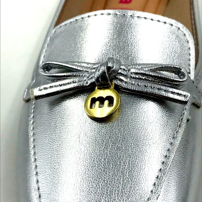 Sapato Mocassim Feminino Moleca Metalizado Prata 5737203