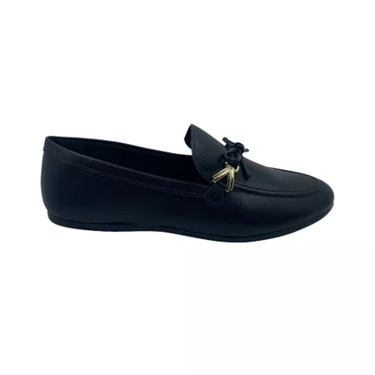 Sapato Mocassim Feminino Sua Cia Preto 16468 com Laço