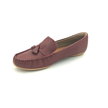 Sapato Mocassim Usaflex Couro Bordô AD1705