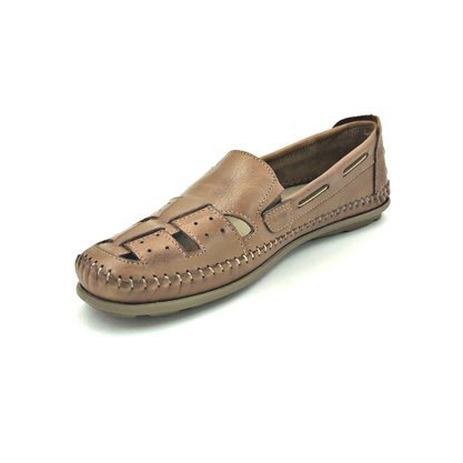 Sapato Mocassim Vudalfor Couro Natural Brown 3350