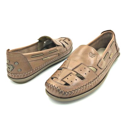 Sapato Mocassim Vudalfor Couro Natural Brown 3350