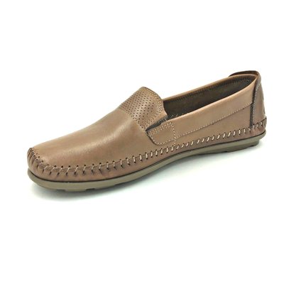 Sapato Mocassim Vudalfor Couro Natural Brown 3366