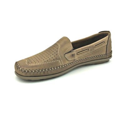 Sapato Mocassim Vudalfor Couro Bege 3360