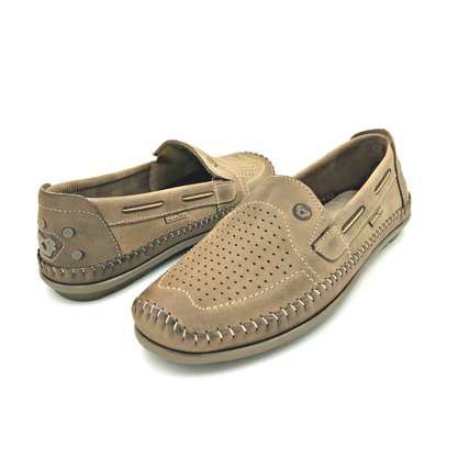 Sapato Mocassim Vudalfor Couro Bege 3360