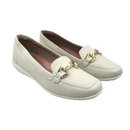 Sapato Modare Mocassim com Fivela Off White 7393103