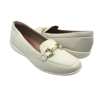 Sapato Modare Mocassim com Fivela Off White 7393103