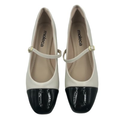 Sapato Moleca Boneca Off White com Preto 5795103