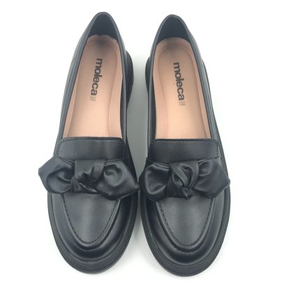 Sapato Moleca Mocassim Tratorado com Laço Preto 5775108