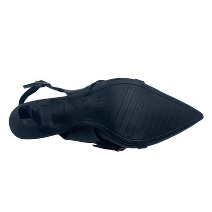 Sapato Offline Scarpin Slingback Salto Médio Preto 23947