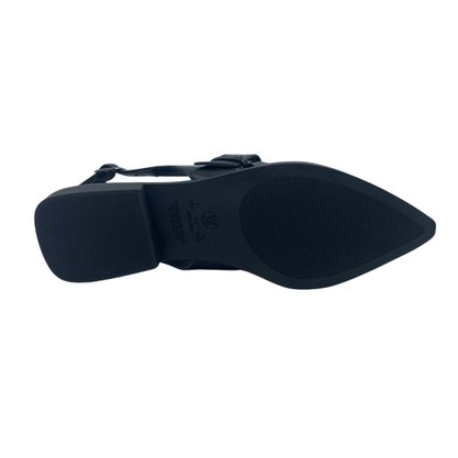 Sapato Offline Slingback Bico Fino com Fivela Preto 23974