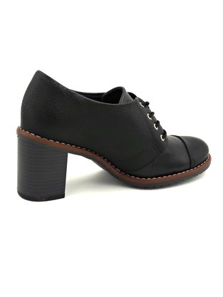 Sapato Oxford Piccadilly Preto Salto Alto Salto Grosso