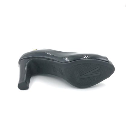 Sapato Peep Toe Vizzano Verniz Preto Salto Grosso 1840300