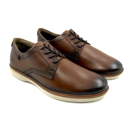 Sapato Pegada Casual Couro com Elástico Marrom 126701