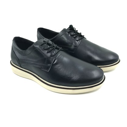 Sapato Pegada Casual Couro com Elástico Preto 126101