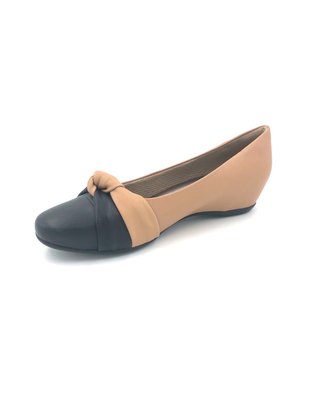 Sapato Piccadilly Bege Anabela Bico Redondo 234024