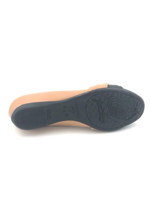 Sapato Piccadilly Bege Anabela Bico Redondo 234024