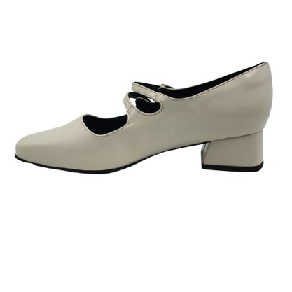Sapato Piccadilly Boneca Salto Médio Off White 160081
