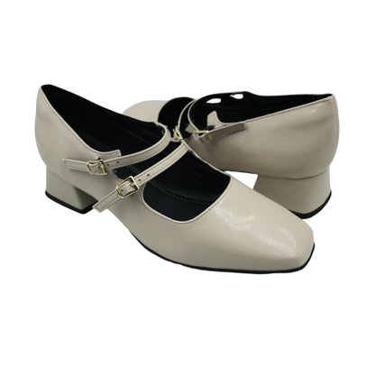 Sapato Piccadilly Boneca Salto Médio Off White 160081