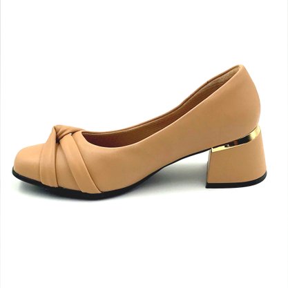 Sapato Piccadilly Salto Baixo Nude 748002