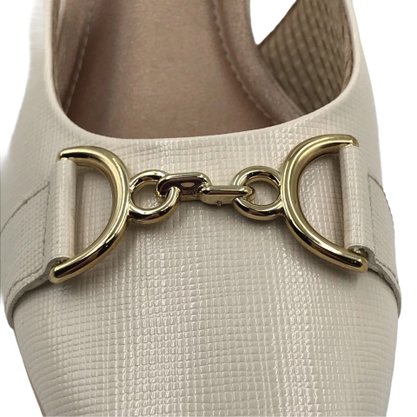 Sapato Piccadilly Salto Baixo Off White 748025