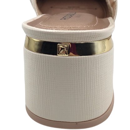 Sapato Piccadilly Salto Baixo Off White 748025