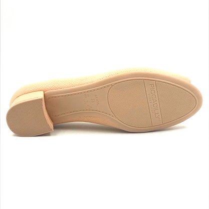 Sapato Piccadilly Peep Toe Salto Baixo Rose 114046