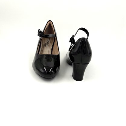 Sapato Piccadilly Preto Boneca Dance Salto Baixo Fivela