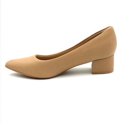 Sapato Piccadilly Scarpin Salto Baixo Nude 739015