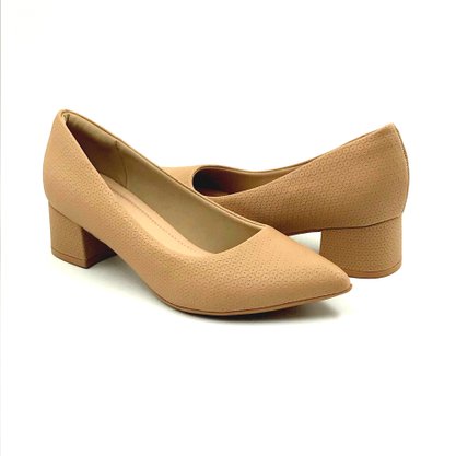 Sapato Piccadilly Scarpin Salto Baixo Nude 739015