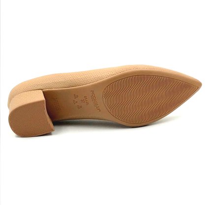 Sapato Piccadilly Scarpin Salto Baixo Nude 739015