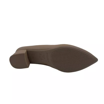 Sapato Piccadilly Scarpin Salto Bloco Baixo Nude 739015