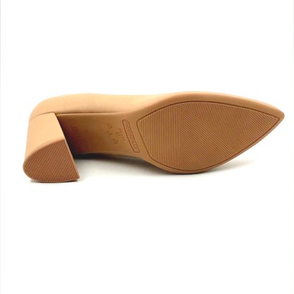Sapato Piccadilly Scarpin Salto Bloco Nude 745135