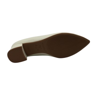 Sapato Piccadilly Scarpin Salto Bloco Off White 739015