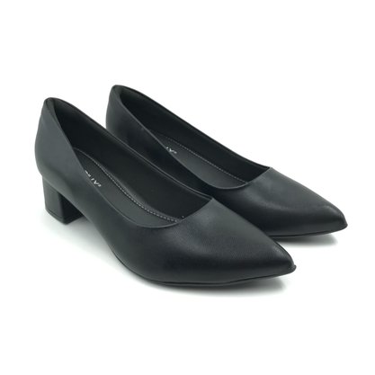 Sapato Piccadilly Scarpin Salto Bloco Preto 739015