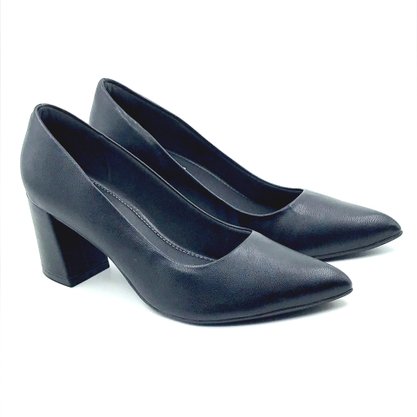 Sapato Piccadilly Scarpin Salto Bloco Preto 745135